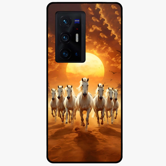 Wild Sunset Majesty Glass Case showing flat back view with majestic sunset landscape artwork and glossy glass finish.