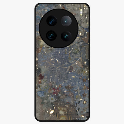 Aesthetic Astrolophia Glass Case showing flat back view with dreamy aesthetic design and glossy glass finish.
