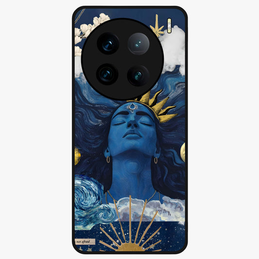Aesthetic Lord Shiva Glass Case showing flat back view with divine Shiva artwork and glossy glass finish.