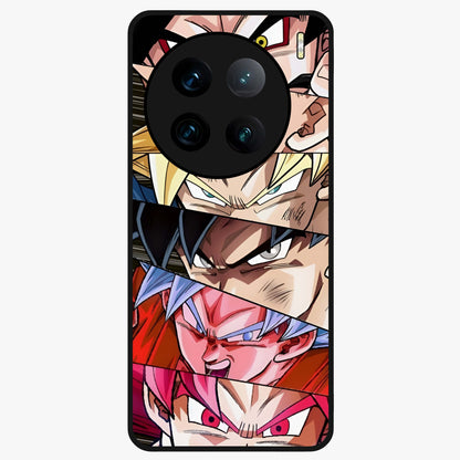 Anime Character Glass Case showing flat back view with vibrant anime artwork and glossy glass finish.