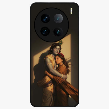 Divine Eternal Love Glass Case showing flat back view with spiritual love themed artwork and glossy glass finish.