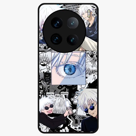 Infinity Sorcerer Chaos Glass Case showing flat back view with mystical sorcerer themed artwork and glossy glass finish.