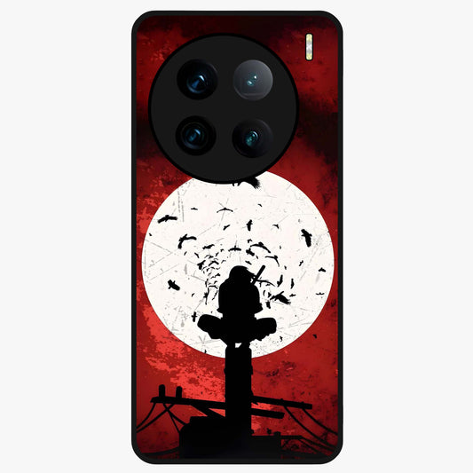 Itachi Limited Edition Naruto Anime Glass Case showing flat back view with iconic anime character artwork and glossy glass finish.
