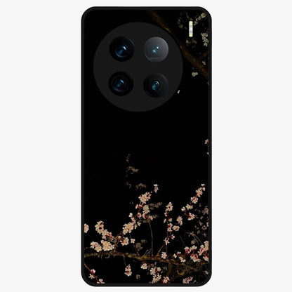 Petal Moon Light With Custom Name Glass Case showing flat back view with floral moonlight artwork and personalized name design.