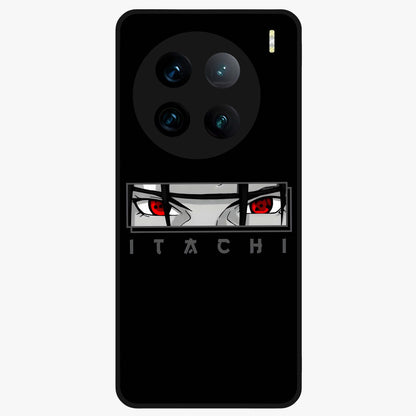 Scarlet Gaze Dominance Glass Case showing flat back view with striking red themed artwork and glossy glass finish.