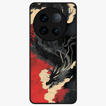 Shadow Dragon Fury Glass Case showing flat back view with fierce dragon artwork and glossy glass finish.
