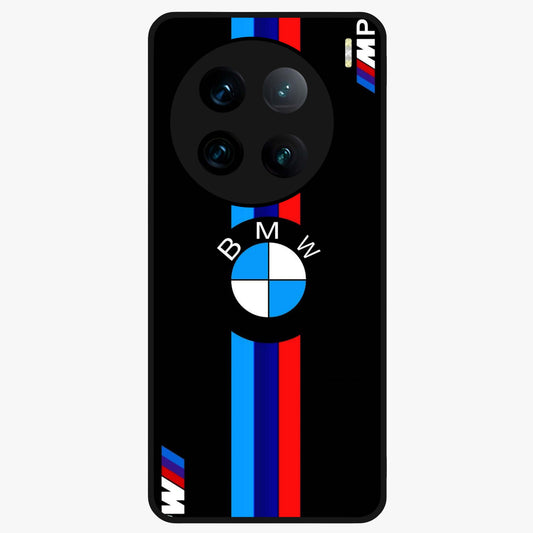 Turbo BMW Beast Glass Case showing flat back view with high performance sports car artwork and glossy glass finish.
