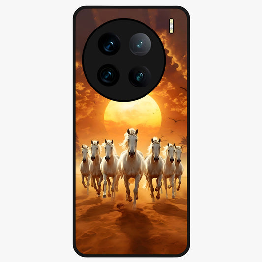 Wild Sunset Majesty Glass Case showing flat back view with majestic sunset landscape artwork and glossy glass finish.