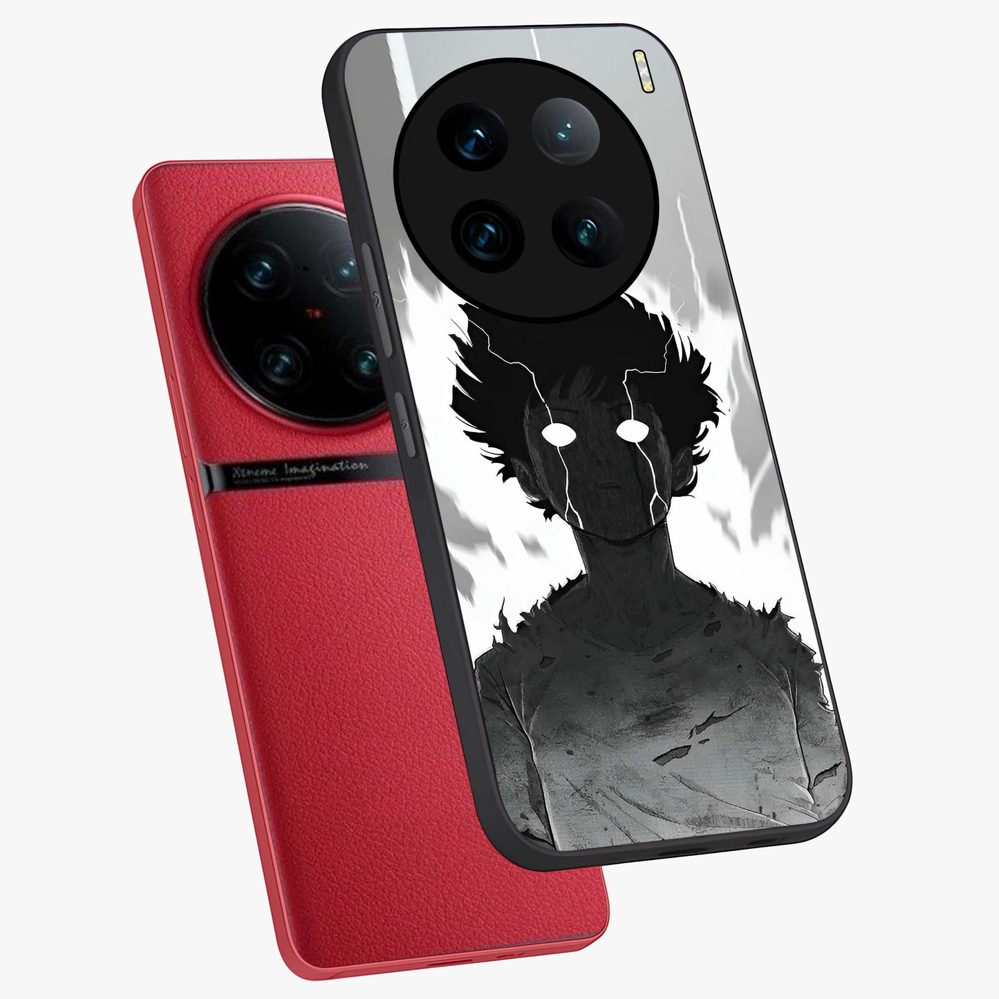 Awakened Inner Rage Glass Case displayed in angled mockup highlighting powerful graphic design and bold artistic theme.