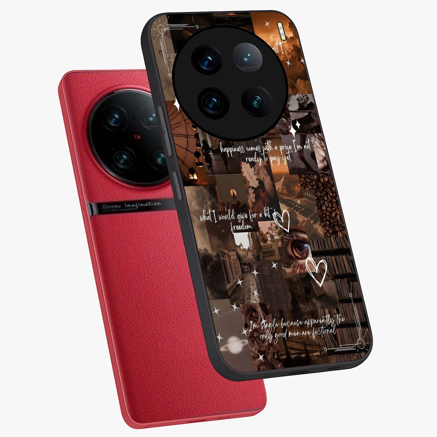 Bittersweet Aesthetic Chaos Glass Case displayed in angled mockup highlighting expressive abstract artwork and edgy aesthetic theme.