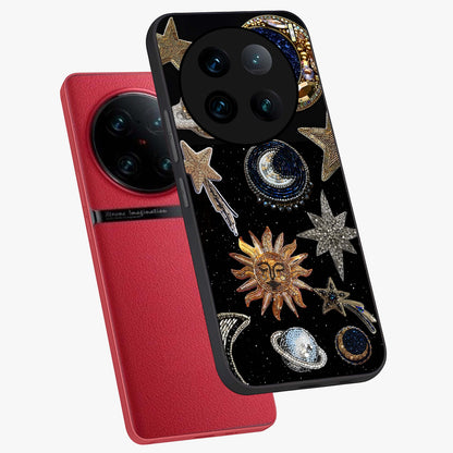 Celestial Gem Constellations Glass Case displayed in angled mockup highlighting gemstone inspired constellation design.