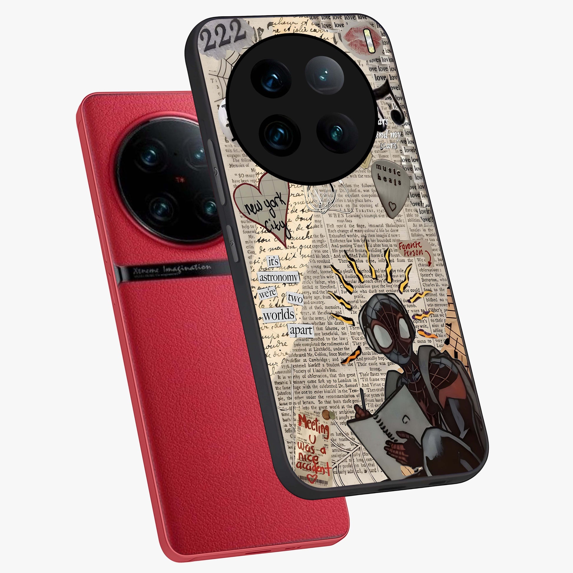 City Dream Sketch Glass Case displayed in angled mockup highlighting minimal city illustration with aesthetic sketch style.