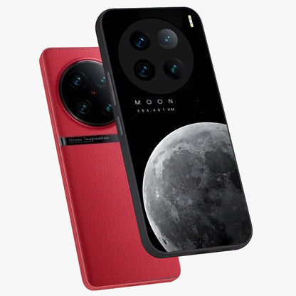 Cosmic Moon Glow Glass Case displayed in angled mockup highlighting celestial moon design with cosmic aesthetic theme.