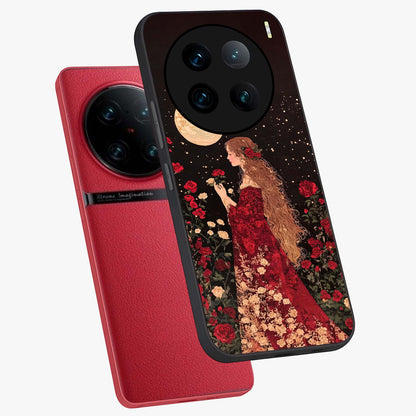Crimson Dreams Glass Case displayed in angled mockup highlighting soft crimson aesthetic design with artistic theme.