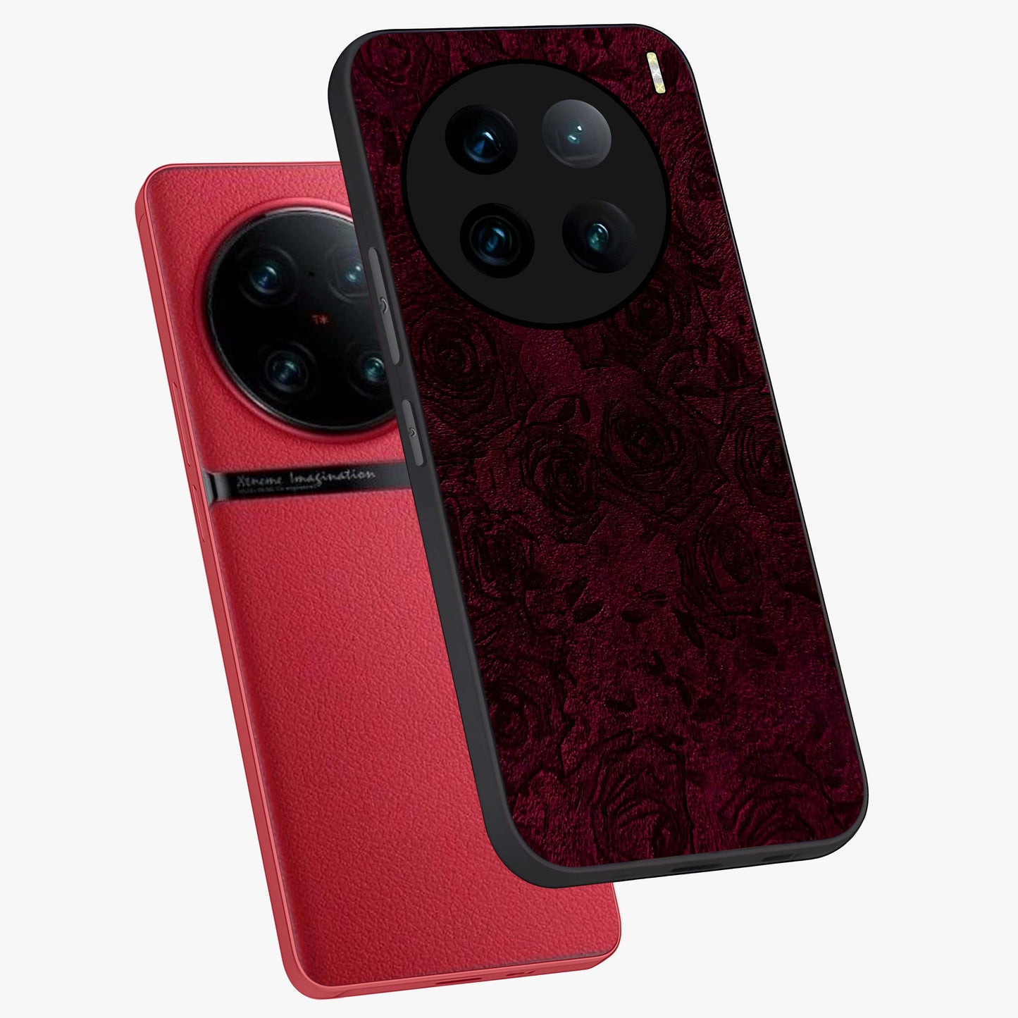 Crimson Fade Flow Glass Case displayed in angled mockup highlighting smooth gradient design with modern aesthetic style.