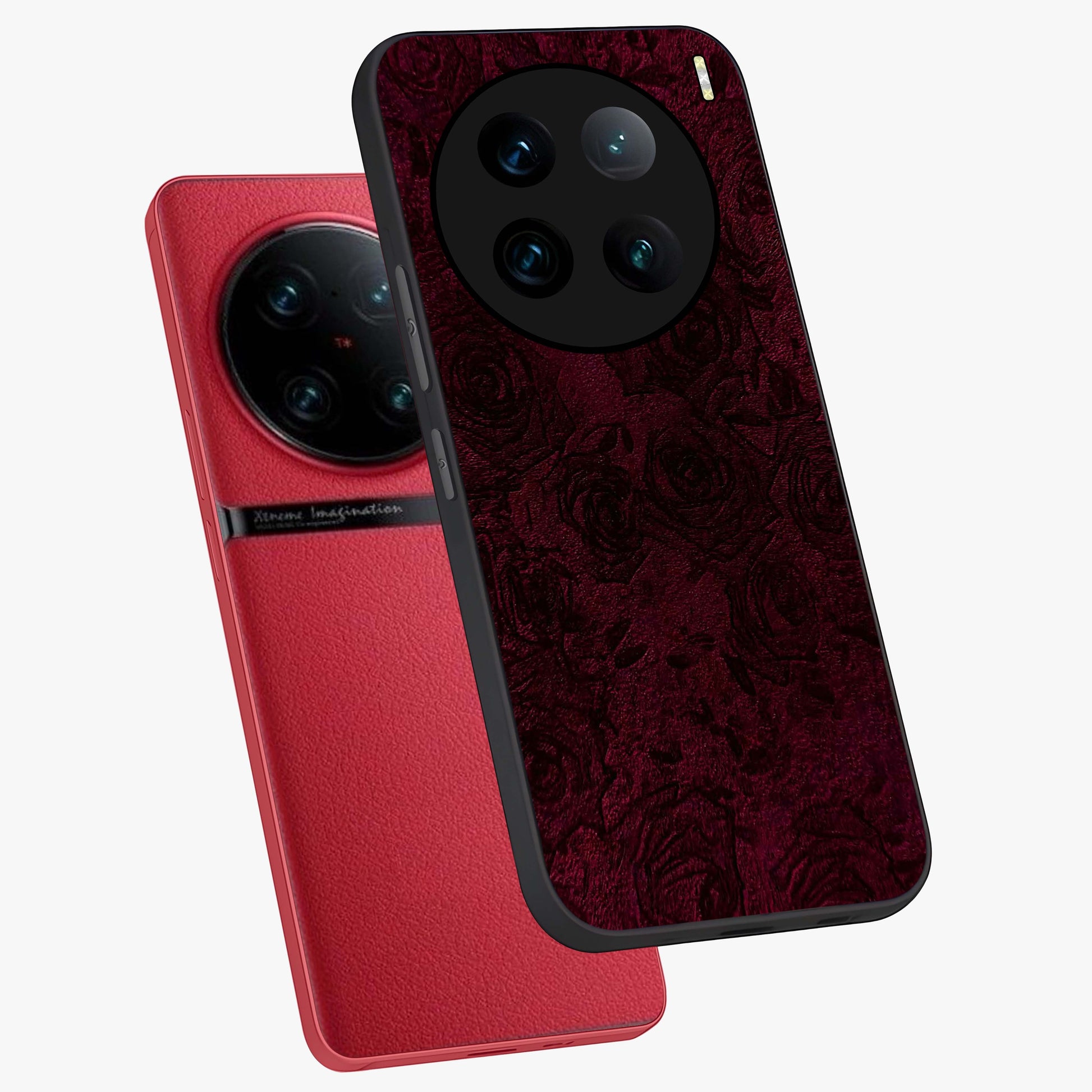 Crimson Fade Flow Glass Case displayed in angled mockup highlighting smooth gradient design with modern aesthetic style.