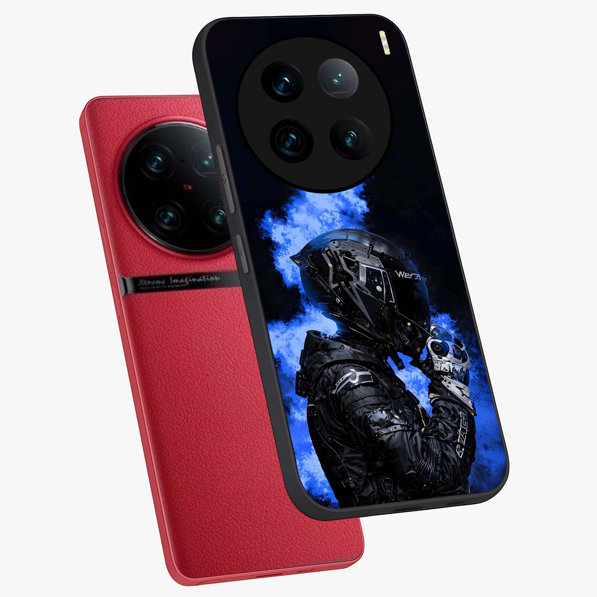 Cyber Sentinel Protocol Glass Case displayed in angled mockup highlighting digital cyber design with sci-fi aesthetic style.