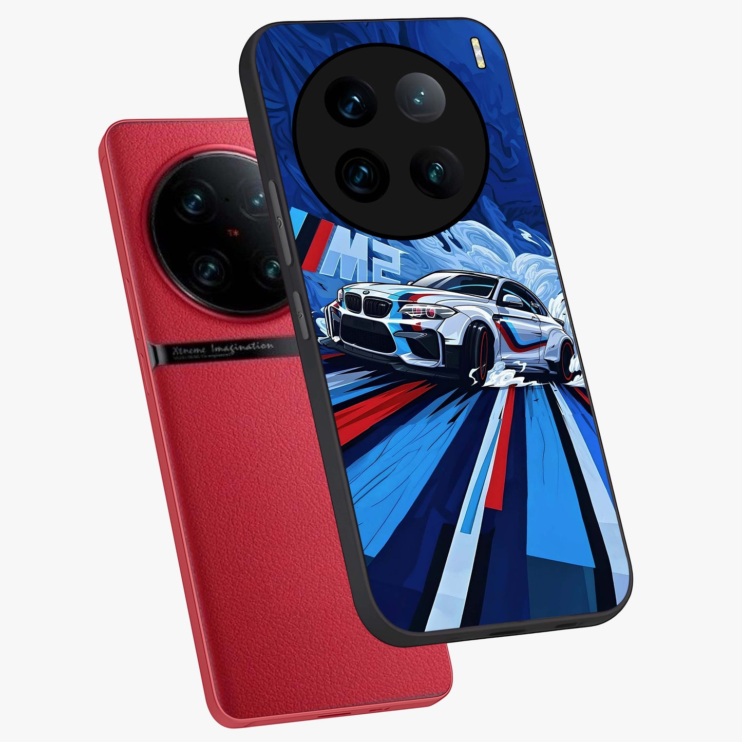 Drift Power Rush Glass Case displayed in angled mockup highlighting powerful drift car design with sporty aesthetic style.