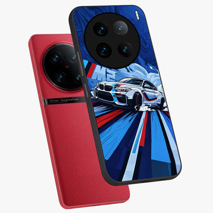 Drift Power Rush Glass Case displayed in angled mockup highlighting powerful drift car design with sporty aesthetic style.