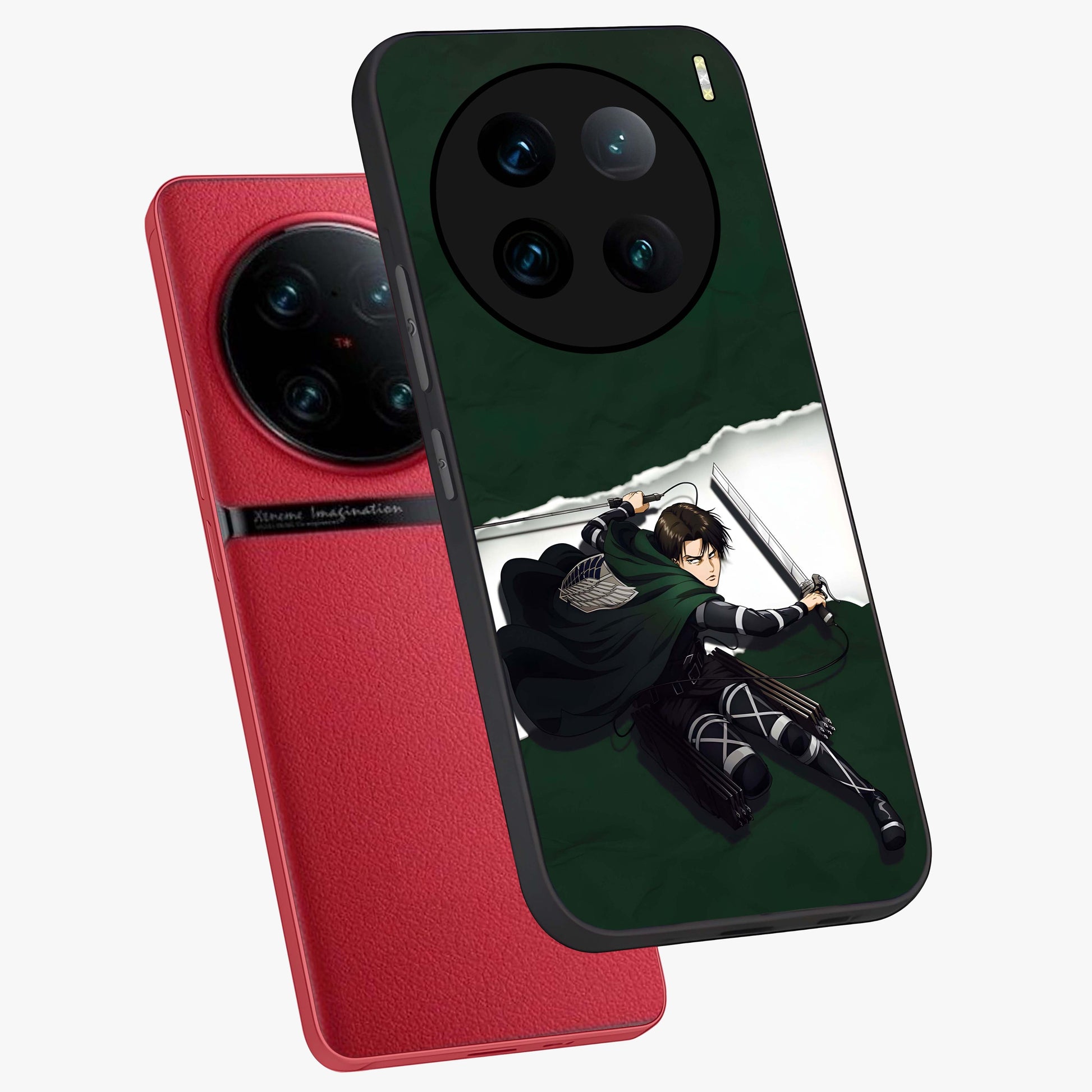 Emerald War Vanguard Glass Case displayed in angled mockup highlighting intense battle inspired design with emerald tone aesthetic.