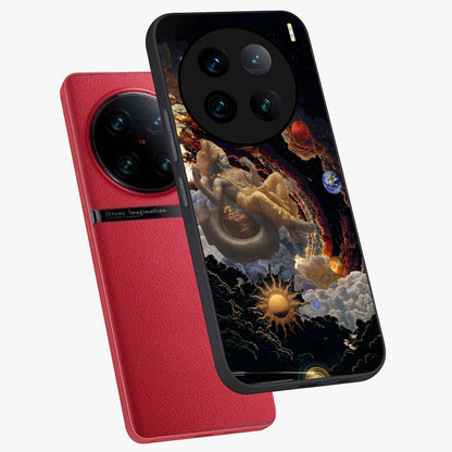 Galactic Divine God Glass Case displayed in angled mockup highlighting powerful celestial deity illustration with galactic aesthetic.