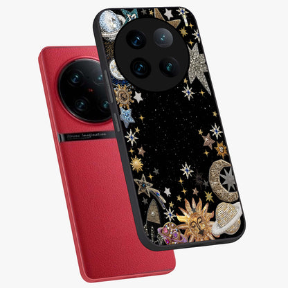 Galactic Jewel Stars Glass Case displayed in angled mockup highlighting shining celestial star design with cosmic aesthetic style.