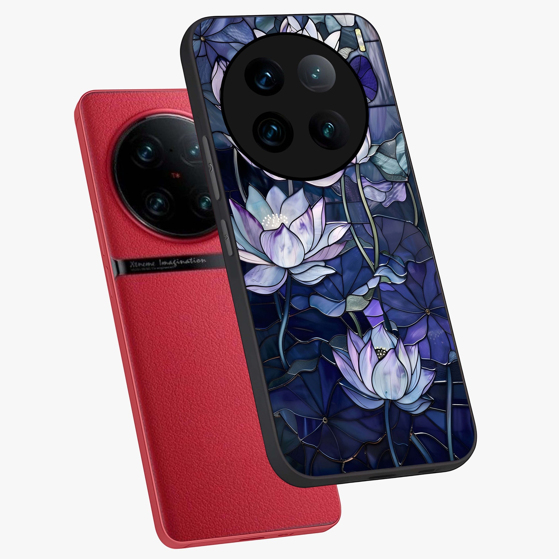 Gloss Petal Rush Glass Case displayed in angled mockup highlighting vibrant petal design with elegant floral aesthetic.