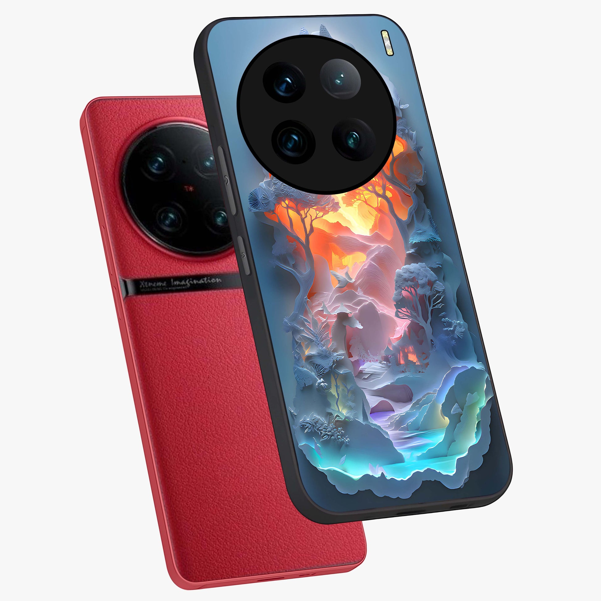 Glow Forest Portal Glass Case displayed in angled mockup highlighting mystical forest design with magical glowing aesthetic.