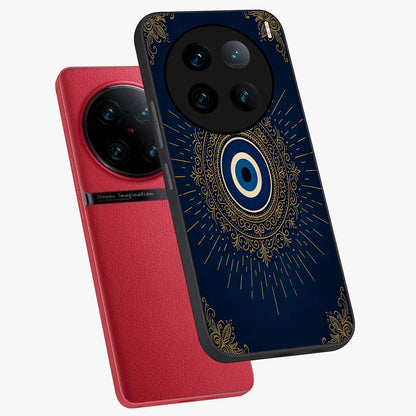 Golden Celestial Charm Glass Case displayed in angled mockup highlighting sparkling cosmic charm design with celestial aesthetic.