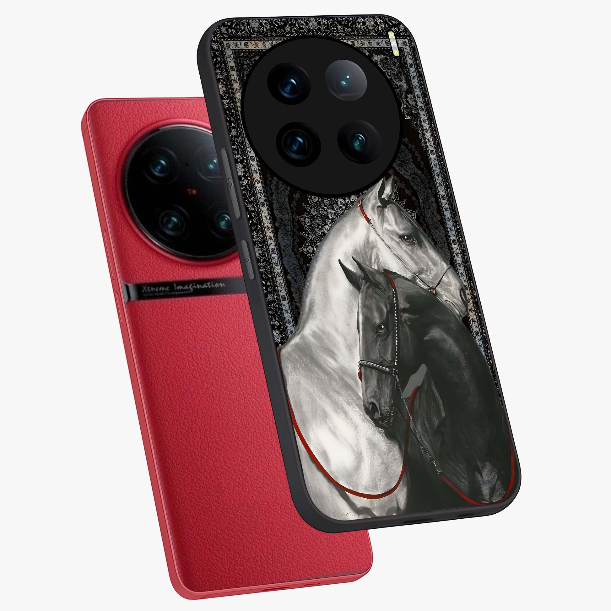 Majestic Ride Legacy Glass Case displayed in angled mockup highlighting sleek vehicle design with bold racing aesthetic.