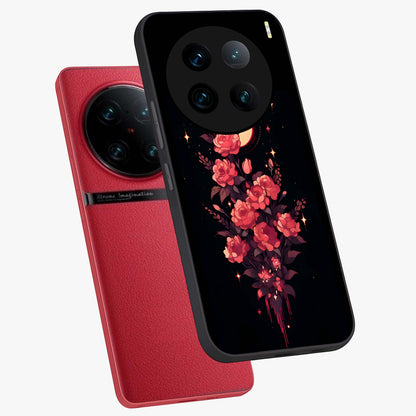 Moonlit Floral Elegance Glass Case displayed in angled mockup highlighting graceful flower design with soft moonlight aesthetic.