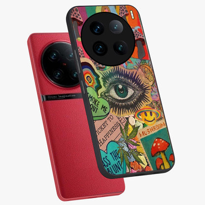 Mystic Eye Wonderland Glass Case displayed in angled mockup highlighting magical eye illustration with dreamy aesthetic.