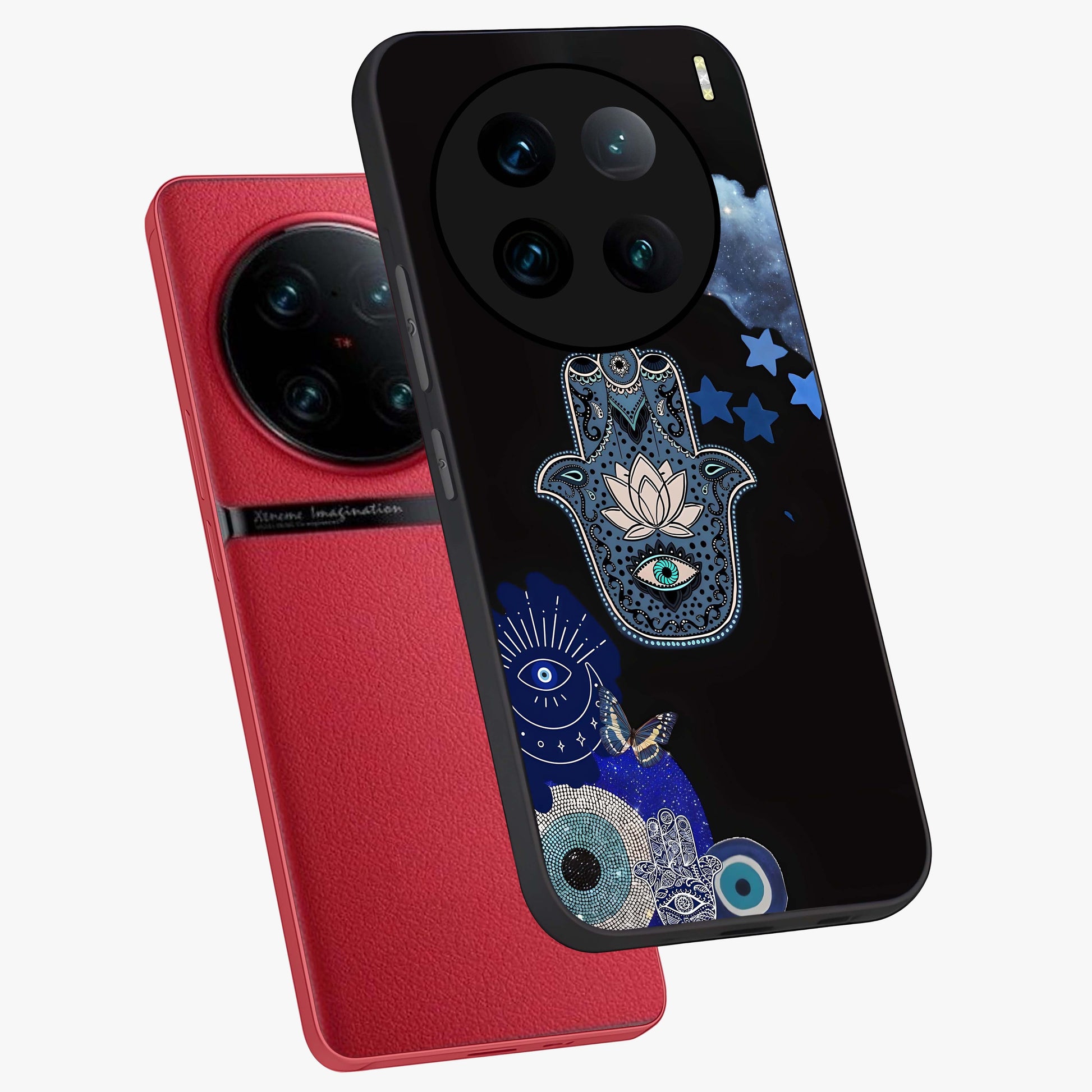 Mystic Hand Aura Glass Case displayed in angled mockup highlighting magical aura design with spiritual aesthetic style.
