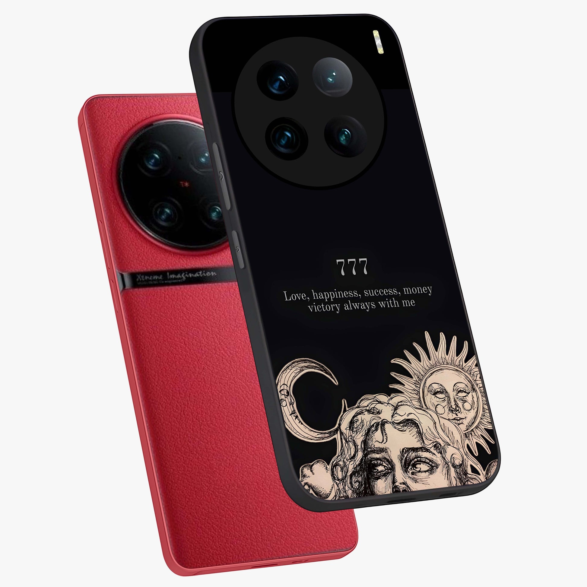 Mystic Victory Aura Glass Case displayed in angled mockup highlighting energetic aura design with bold mystical aesthetic.