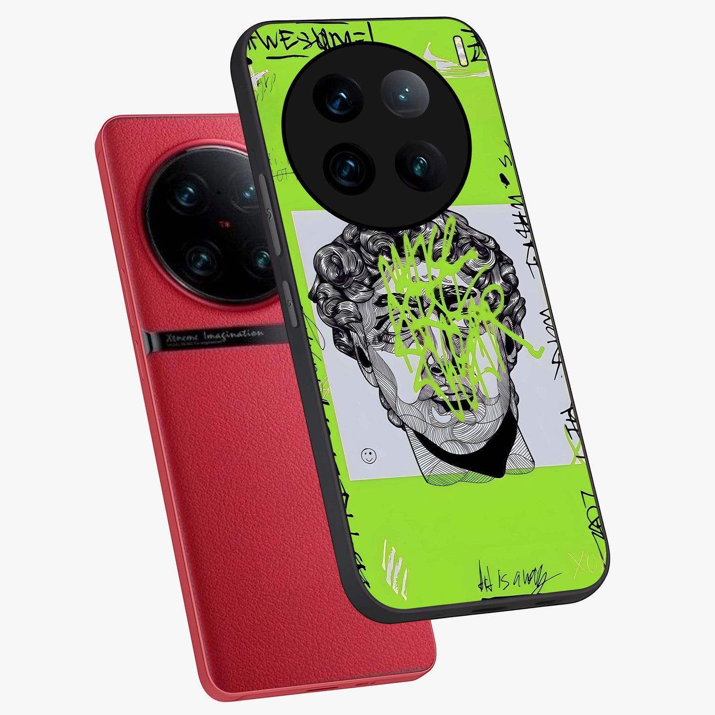 Neo Graffiti Rebellion Glass Case displayed in angled mockup highlighting urban street art design with rebellious aesthetic.