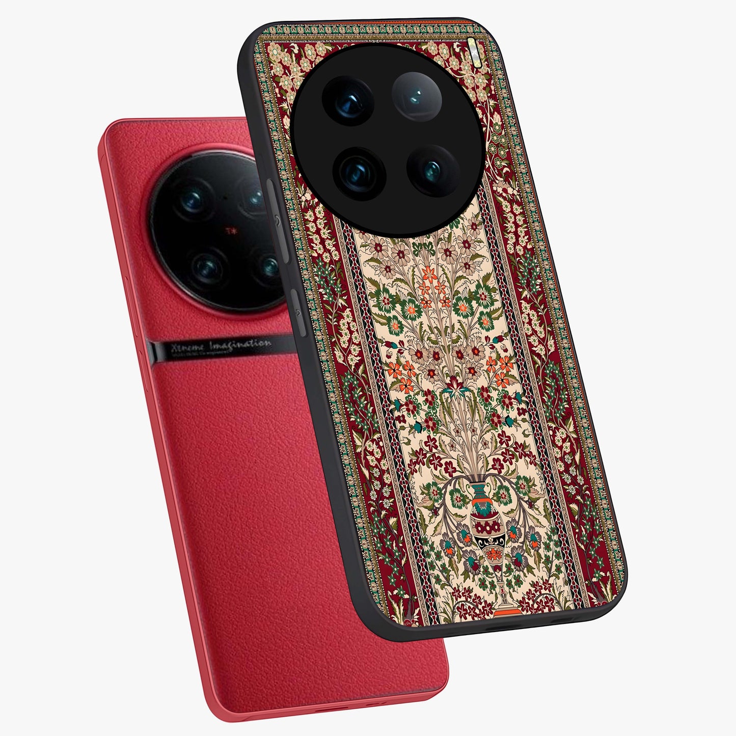 Persian Inspired Glass Case displayed in angled mockup highlighting intricate traditional design with elegant cultural aesthetic.