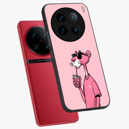 Pink Panther Glass Case displayed in angled mockup highlighting playful cartoon character design with vibrant pink aesthetic.