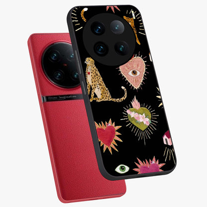 Sacred Jungle Heart Glass Case displayed in angled mockup highlighting lush tropical design with natural aesthetic style.