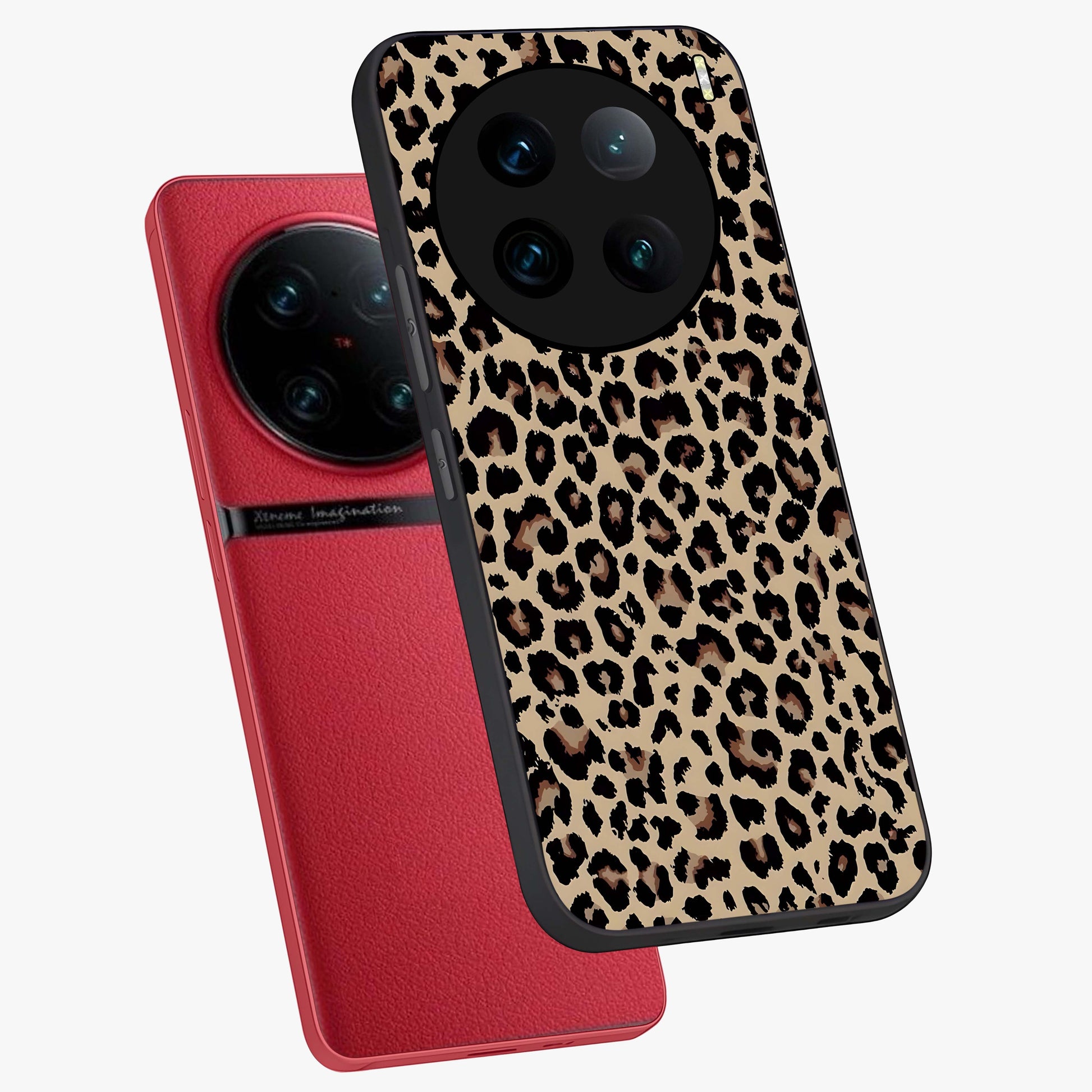 Savage Chic Pattern Glass Case displayed in angled mockup highlighting bold fashion inspired design with chic aesthetic.