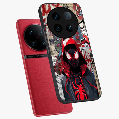 Spider Collage Street Glass Case displayed in angled mockup highlighting dynamic street style collage design with comic aesthetic.