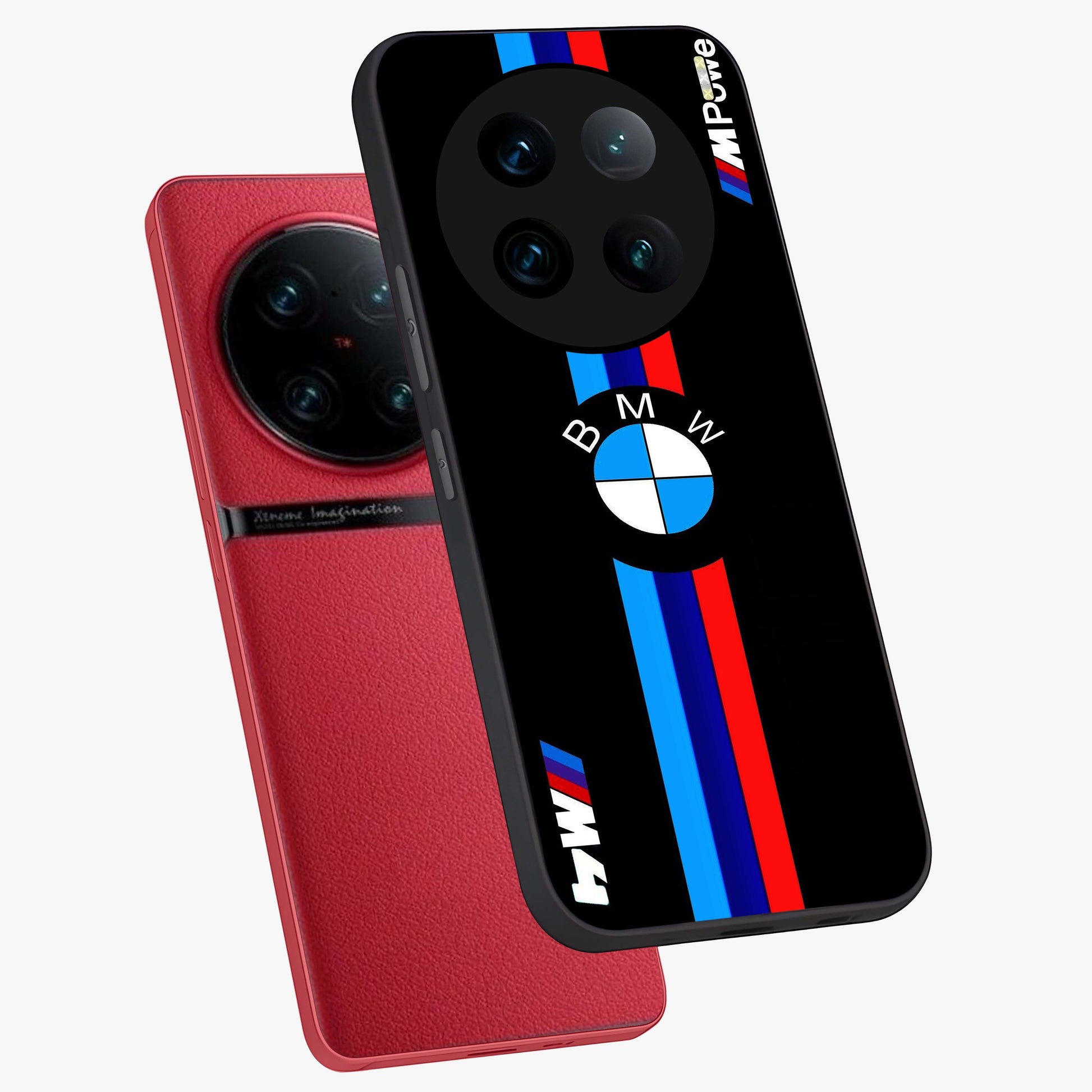 Turbo BMW Beast Glass Case displayed in angled mockup highlighting sleek racing car design with bold automotive aesthetic.