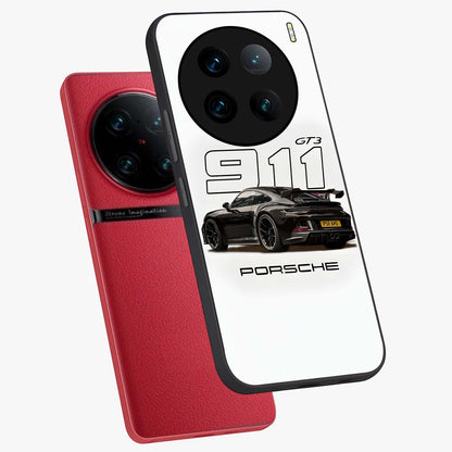 Turbo Legacy Icon Glass Case displayed in angled mockup highlighting dynamic automotive design with performance aesthetic.