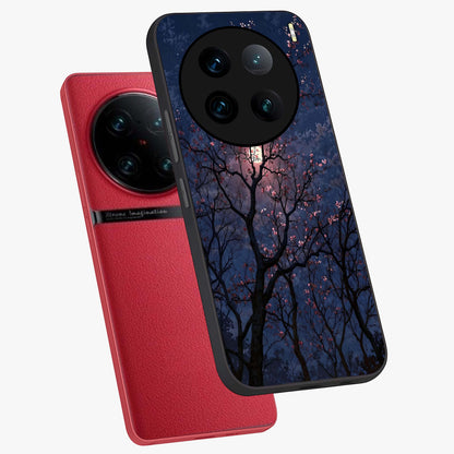 Twilight Sakura Serenade Glass Case displayed in angled mockup highlighting delicate sakura flower design with dreamy aesthetic.