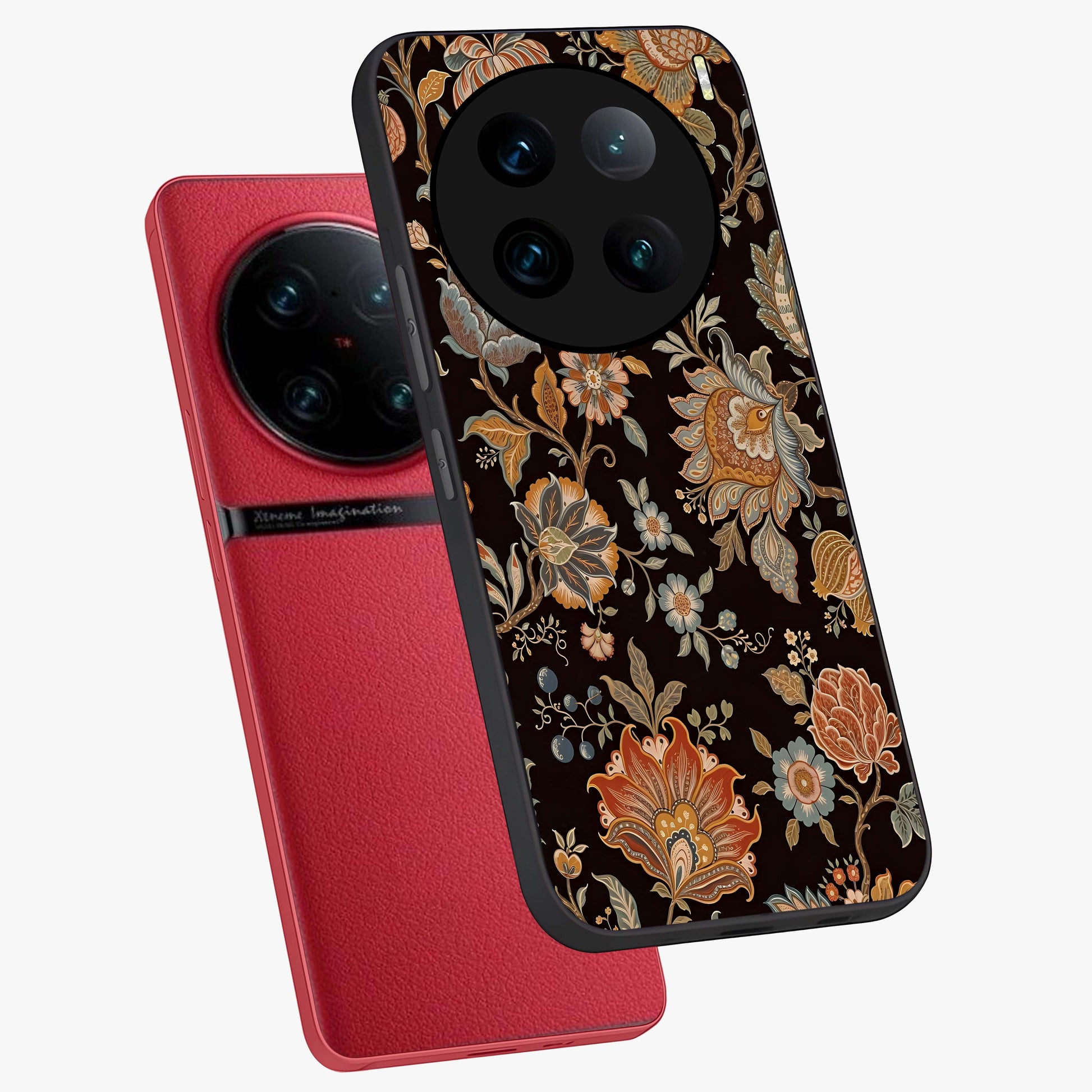 Vintage Floral Dream Glass Case displayed in angled mockup highlighting elegant vintage flower design with soft aesthetic style.