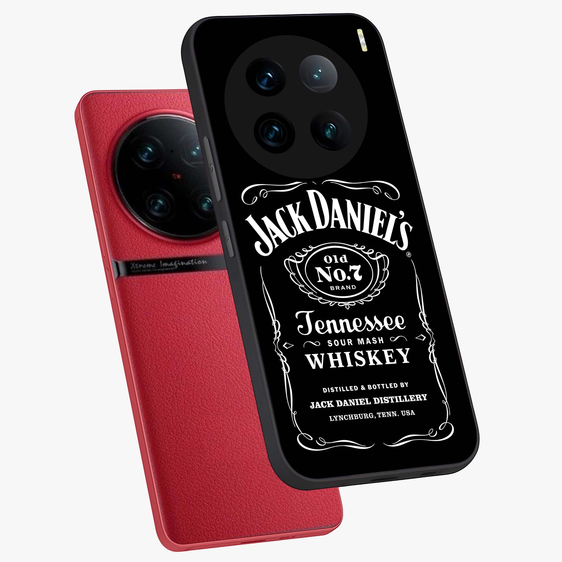 Vintage Whiskey Heritage Glass Case displayed in angled mockup highlighting retro beverage themed design with heritage aesthetic.