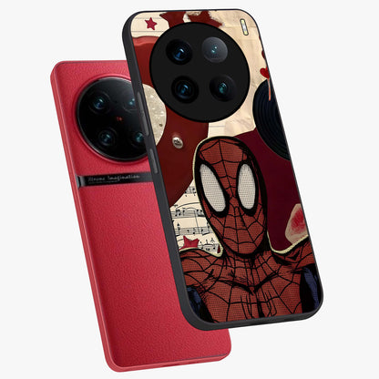 Web Warrior Vibes Glass Case displayed in angled mockup highlighting dynamic web design with comic style aesthetic.