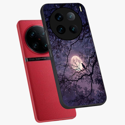 Whispering Moon Silence Glass Case displayed in angled mockup highlighting calm lunar design with dreamy night aesthetic.