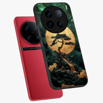 Zen Moon Rise Glass Case displayed in angled mockup highlighting peaceful lunar design with zen aesthetic style.