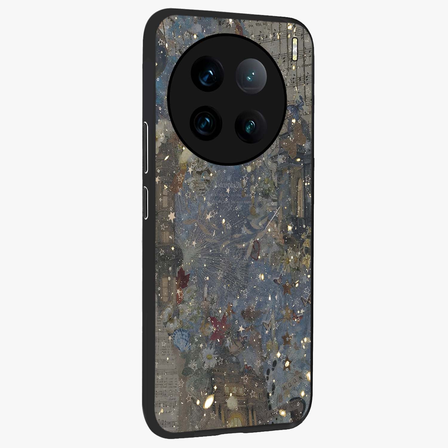 Aesthetic Astrolophia Glass Case upright view showcasing soft aesthetic theme with stylish modern look.