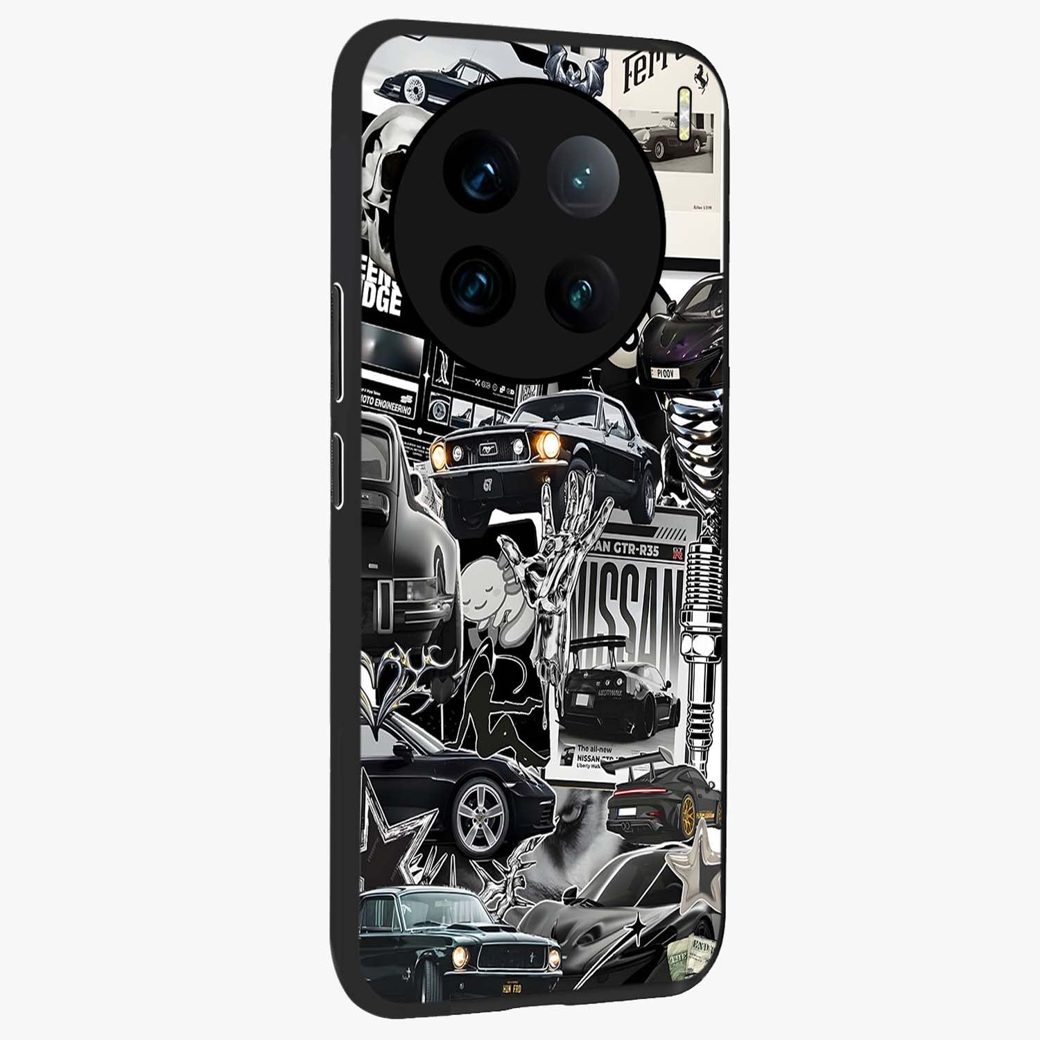 Aesthetic Dark Love Glass Case upright view showcasing dramatic romantic artwork with modern aesthetic style.